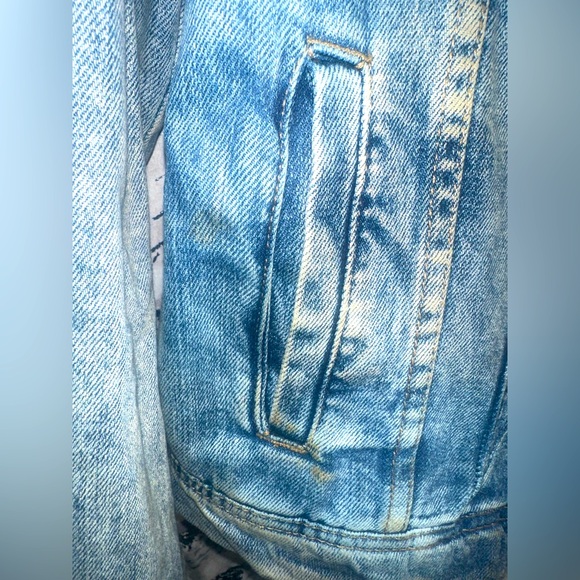 Y2K Vintage Free People Grunge Style acid wash Denim Jacket women size s - Picture 4 of 6
